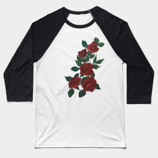Hidden Flowers in Hidden People - Crimson Rose Baseball T-Shirt